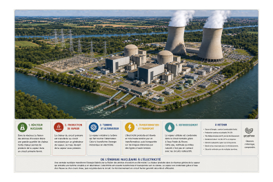 Production d'électricité dans une centrale nucléaire